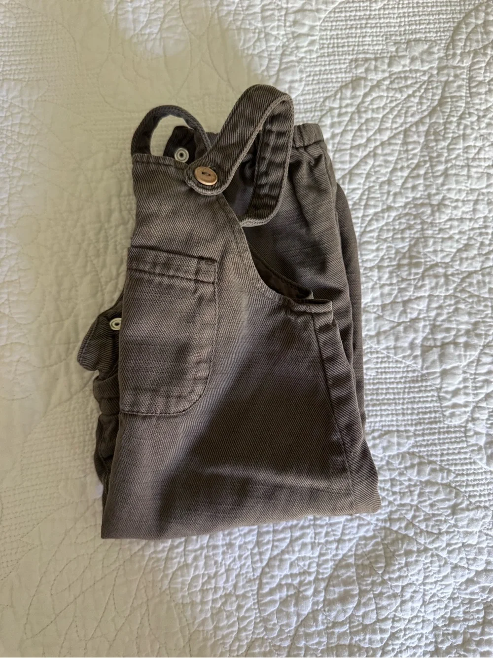 Zara Brown Baby Overalls with Front Pocket
